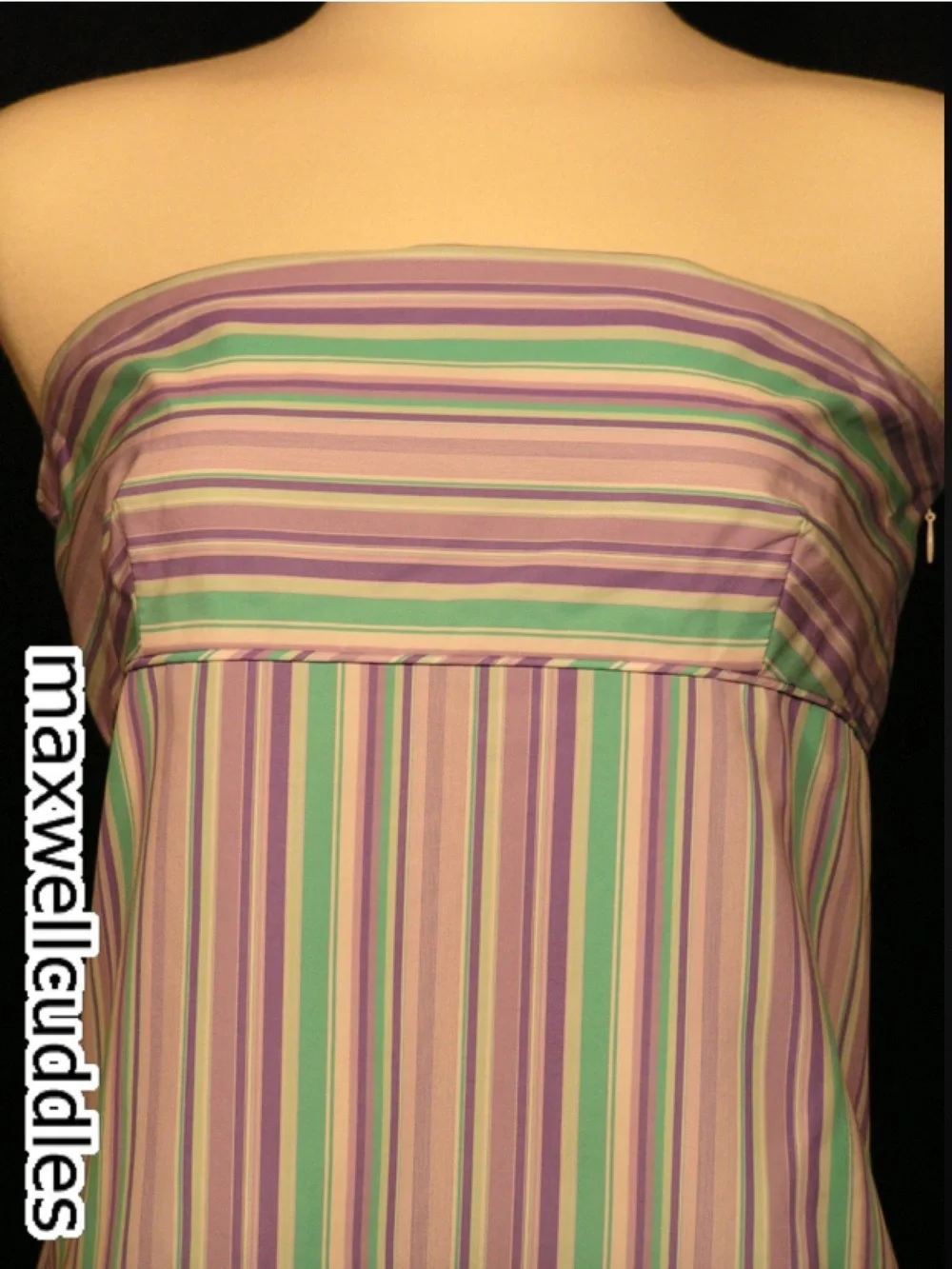 J CREW KATHRYN BROADCLOTH COTTON TUBE TOP New W/ Tags Lilac mint green stripe 10